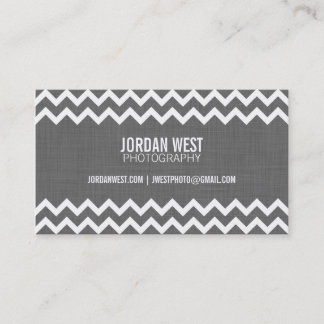 Carte De Visite Charcoal Grey Modern Chevron