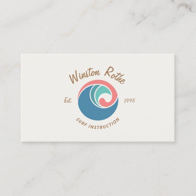 Carte De Visite Chargeur de surf du logo de la vague de rip Curl (Devant)