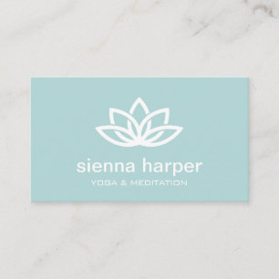 Carte De Visite Chargeur de Yoga de Lotus Flower Aqua