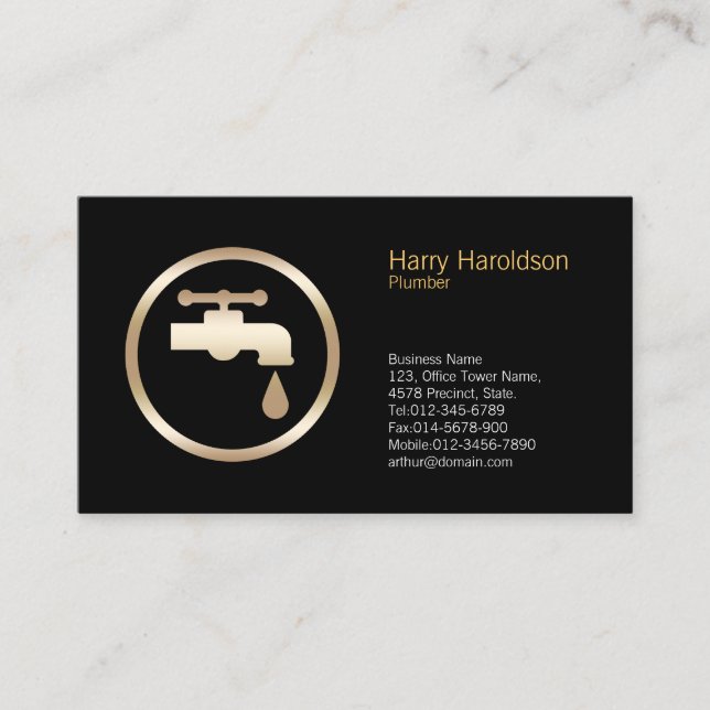 Carte De Visite Chariot de plomberie à fuiter Faucet Home Réparati (Devant)