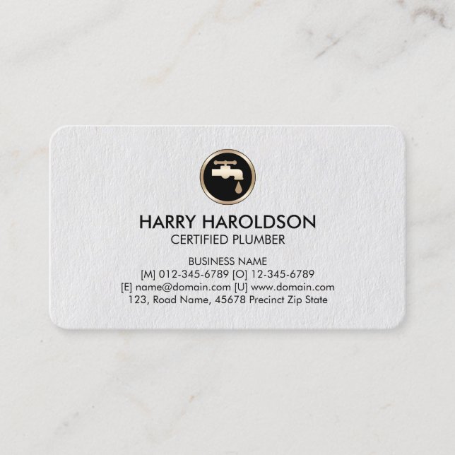 Carte De Visite Chariot de plomberie à fuiter Faucet Home Réparati (Devant)