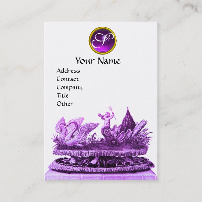 CARTE DE VISITE CHARIOT ÉLÉGANT DE SWANS AVEC CUPCAKES ET PASTEUR (Devant)