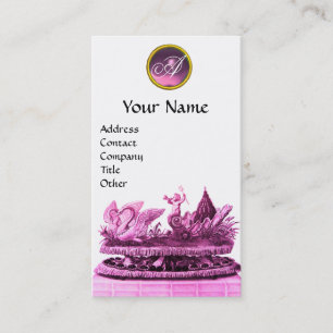 CARTE DE VISITE CHARIOT ÉLÉGANT DE SWANS AVEC CUPCAKES ET PASTEUR