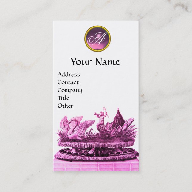 CARTE DE VISITE CHARIOT ÉLÉGANT DE SWANS AVEC CUPCAKES ET PASTEUR (Devant)