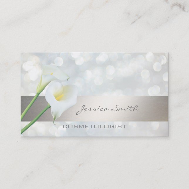 Carte De Visite Charmant chic chic lux lumineux bokeh calla lily (Devant)