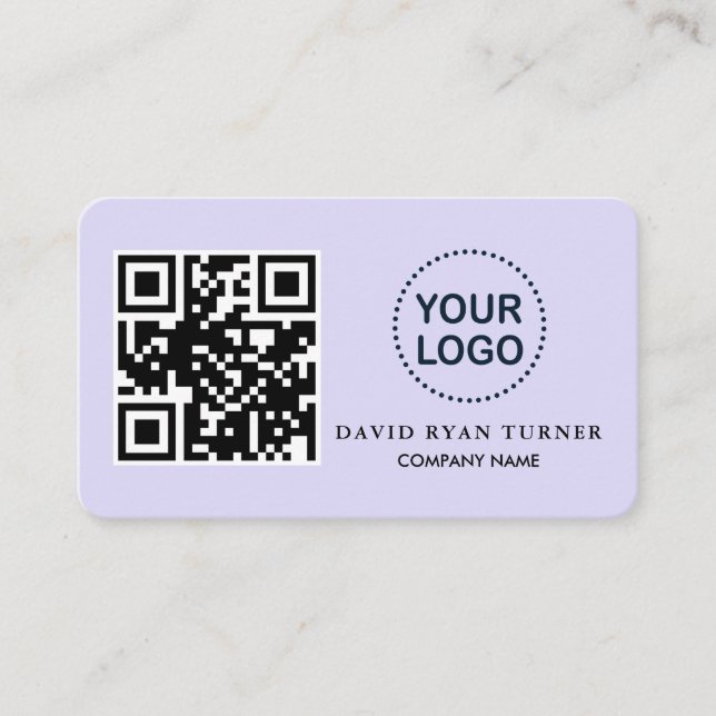 Carte De Visite Charme QR Code Business Logo Lavender Professional (Devant)