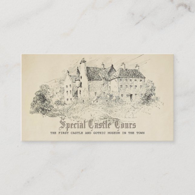 Carte De Visite Charme vintage de vieux château de conte de fées (Devant)