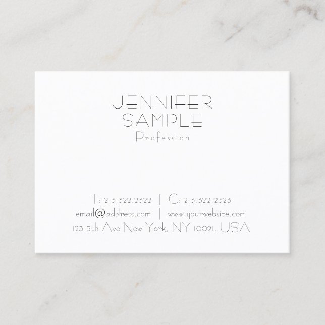 Carte De Visite Charming Clean Design Professionnel Moderne Plain (Devant)