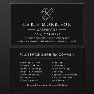 Carte de visite Charpentier Construction Noir Arge