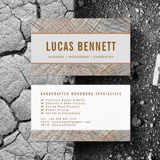 Carte De Visite Charpentier Construction Sur Mesure Travail Du Boi (Personalize with your business card details)