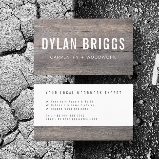 Carte De Visite Charpentier Construction Sur Mesure Travail Du Boi (Personalize with your business card details)