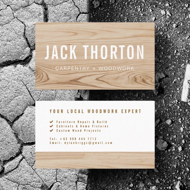 Carte De Visite Charpentier Construction Sur Mesure Travail Du Boi (Personalize with your business card details)