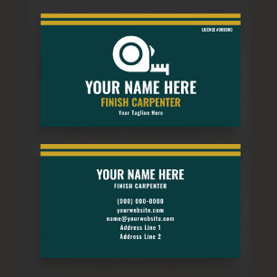 Carte De Visite Charpentier de finition Professionnel Vert forêt e