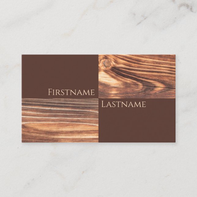 Carte De Visite Charpentier de style 100% naturel bio en bois (Devant)