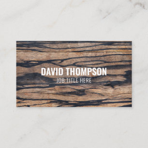 Carte De Visite Charpentier en bois foncé Constructeur Professionn