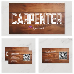 Carte De Visite Charpentier moderne de caroubier