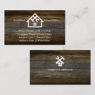 Carte De Visite Charpentier Outils de Construction Professionnels 