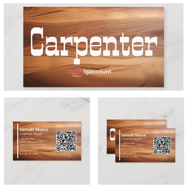 Carte De Visite Charpentier rustique moderne et simple (Modern and Simple Rustic Carpenter Business Card
)