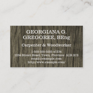 Carte De Visite Charpentier rustique simple / Travailleur du bois