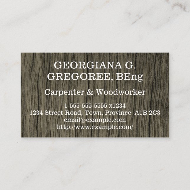 Carte De Visite Charpentier rustique simple / Travailleur du bois (Devant)