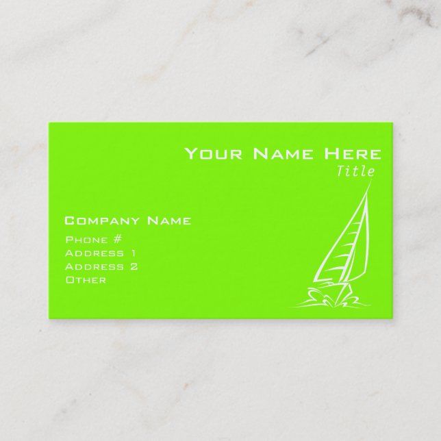 Carte De Visite Chartreuse, Neon Green Voile (Devant)