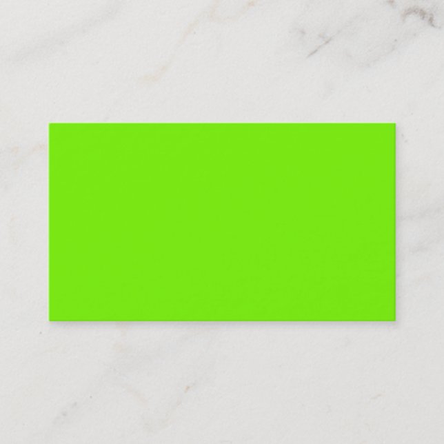 Carte De Visite Chartreuse Neon Jaune Couleur Vert Seulement Outil (Devant)