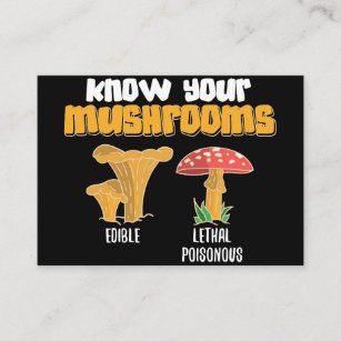 Carte De Visite Chasseur de champignons Connaissez vos champignons