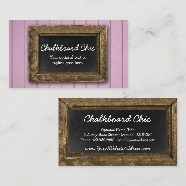 Carte De Visite Châssis en bois rustique Chic violet Shabby (Devant / Derrière)