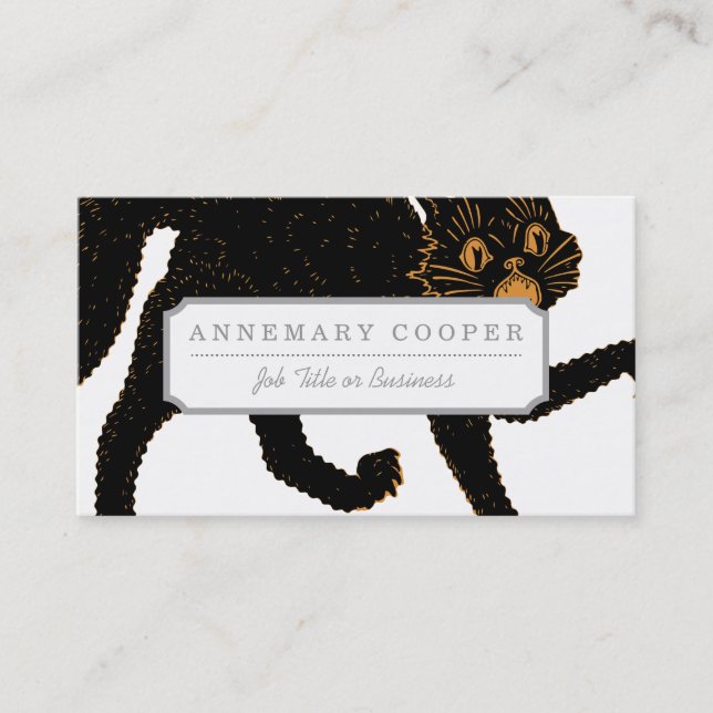 Carte De Visite Chat 1920 noir effrayant (Devant)