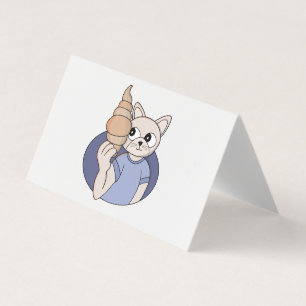 Carte De Visite Chat au croissant drôle