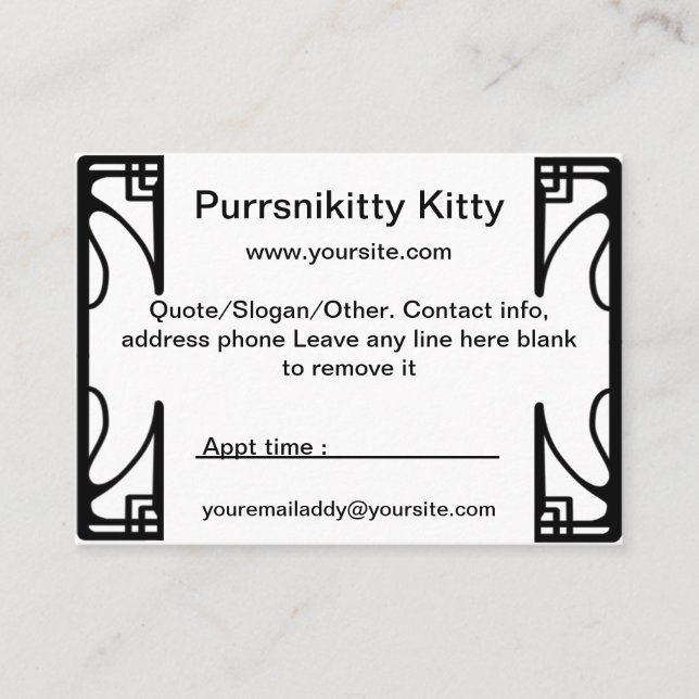 Carte De Visite Chat Cosmique Lune et Étoiles (Devant)