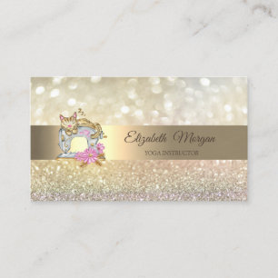 Carte De Visite Chat de machine à coudre Bokeh élégant