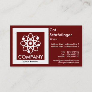 Carte De Visite Chat de Schrödinger - Rouge foncé