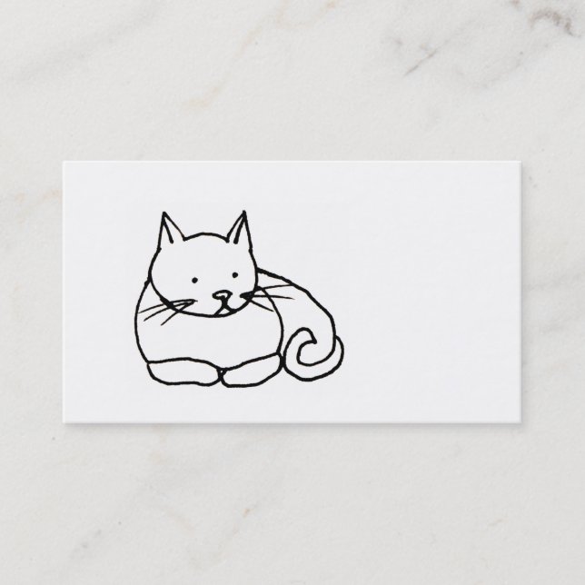 Carte De Visite Chat - dessin de chaton amusant symbole logo PERSO (Devant)