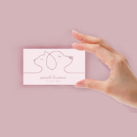Chat Dog Soft Pink Line Logo Petsitter