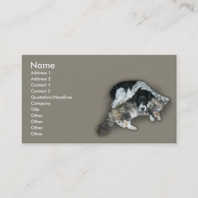 Carte De Visite Chat et chien (Devant)