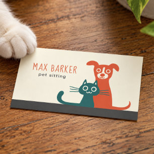 Carte De Visite Chat et Chien Soins de Compagnie Modernes Animau