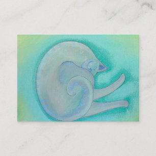 Carte De Visite Chat gris somnolent