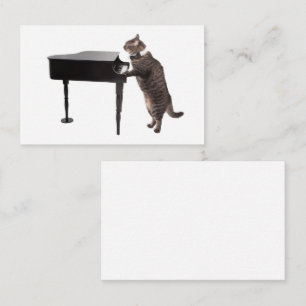 Carte De Visite Chat Jouer Piano
