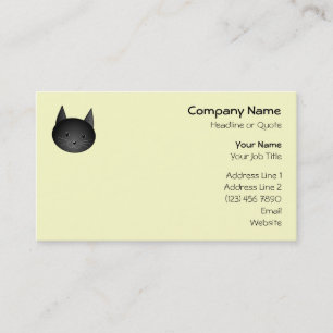 Carte De Visite Chat. Kitty. noir adorable