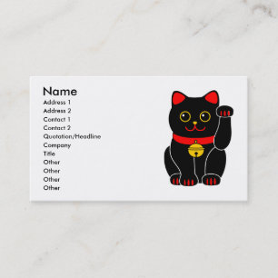 Carte De Visite Chat Manekineko-Chanceux (montrant le chat du