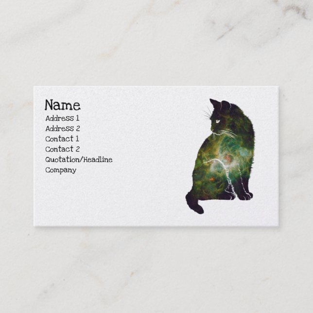 Carte De Visite Chat Nebula de l'espace magique (Devant)