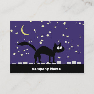Carte De Visite Chat noir d'Halloween sur clôture