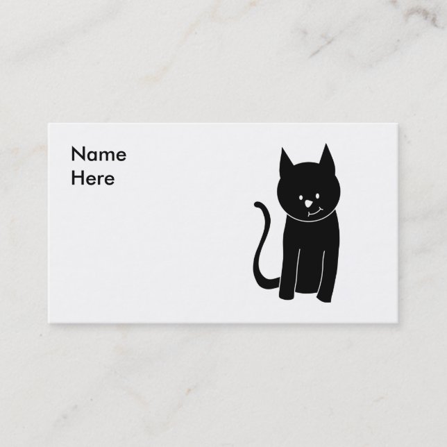 Carte De Visite Chat noir mignon (Devant)