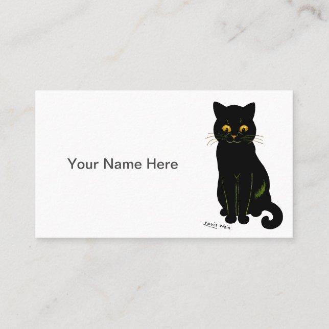 Carte De Visite Chat noir personnalisable (Devant)