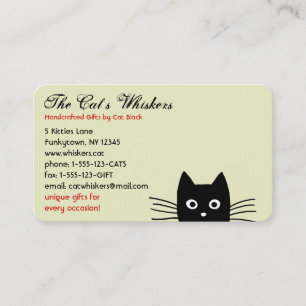 Carte De Visite Chat Noir qui Épie