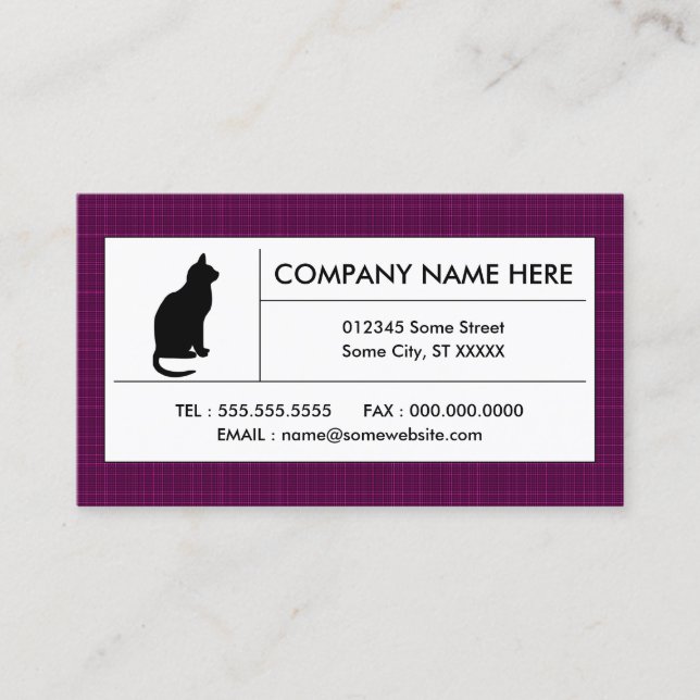 Carte De Visite chat plaid (Devant)
