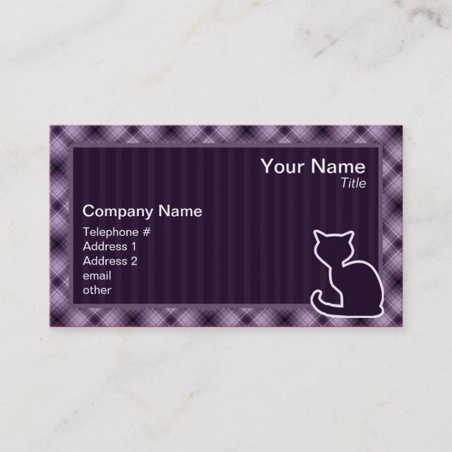 Carte De Visite Chat pourpre (Devant)