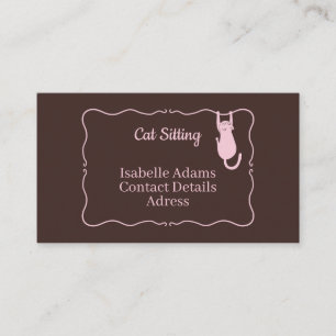 Carte De Visite Chat rigolo assis