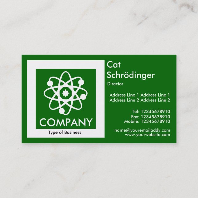 Carte De Visite Chat Schrödinger - Vert herbe (Devant)